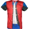 CAMISETA REGRESO AL FUTURO: TORSO MARTY MCFLY (TALLA L) [CAJA IMITACION VHS]