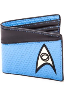 CARTERA: ESTILO BILLETERA CON LOGOTIPO CIENCIA STAR TREK (COLOR AZUL Y NEGRO)