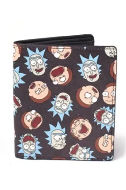 CARTERA: ESTILO BILLETERA CON MONEDERO MODELO RICK AND MORTY (COLOR NEGRO)