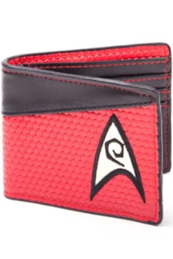 CARTERA: ESTILO BILLETERA CON LOGOTIPO INGENIERIA STAR TREK (COLOR ROJO Y NEGRO)