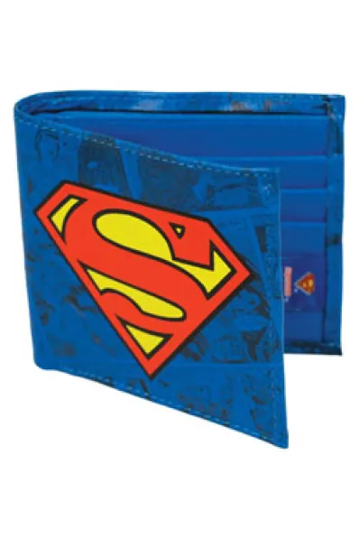 CARTERA: ESTILO BILLETERA SUPERMAN CLASSIC (COLOR AZUL)