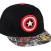 GORRA DE BEISBOL MARVEL: ESCUDO DEL CAPITAN AMERICA (COLOR NEGRO)