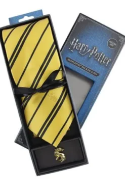 HARRY POTTER: CORBATA DELUXE HUFFLEPUFF CON PIN [CAJA]