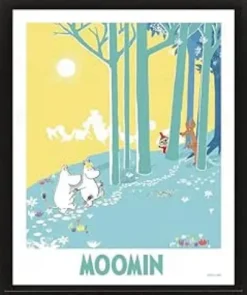 MOOMIN: POSTER EFECTO 3D BOSQUE ENMARCADO PARA PARED 26 X 20 CM