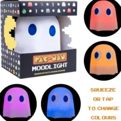 PAC-MAN: LAMPARA MOOD LIGHT GHOST 3D QUE CAMBIA LOS COLORES (MATERIAL SILICONA) 10 CM [CAJA]