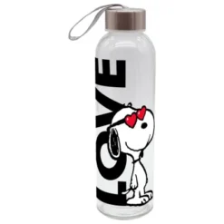 PEANUTS: BOTELLA DE AGUA SNOOPY LOVE [VIDRIO]